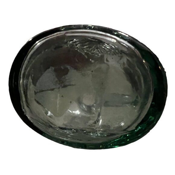 Vintage Libbey Green Glass Bottles Set Of 3 With Nautical & Leaf Motifs  Decorat - Picture 9 of 13